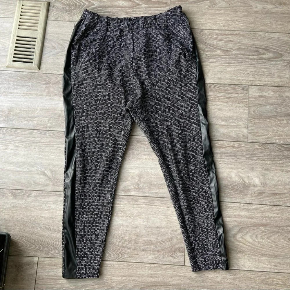 Nor Denmark Faux Leather Side Striped Baggy Pants